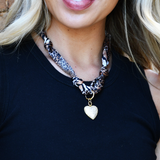 TW-1020 SCARF NECKLACE WITH CHARM