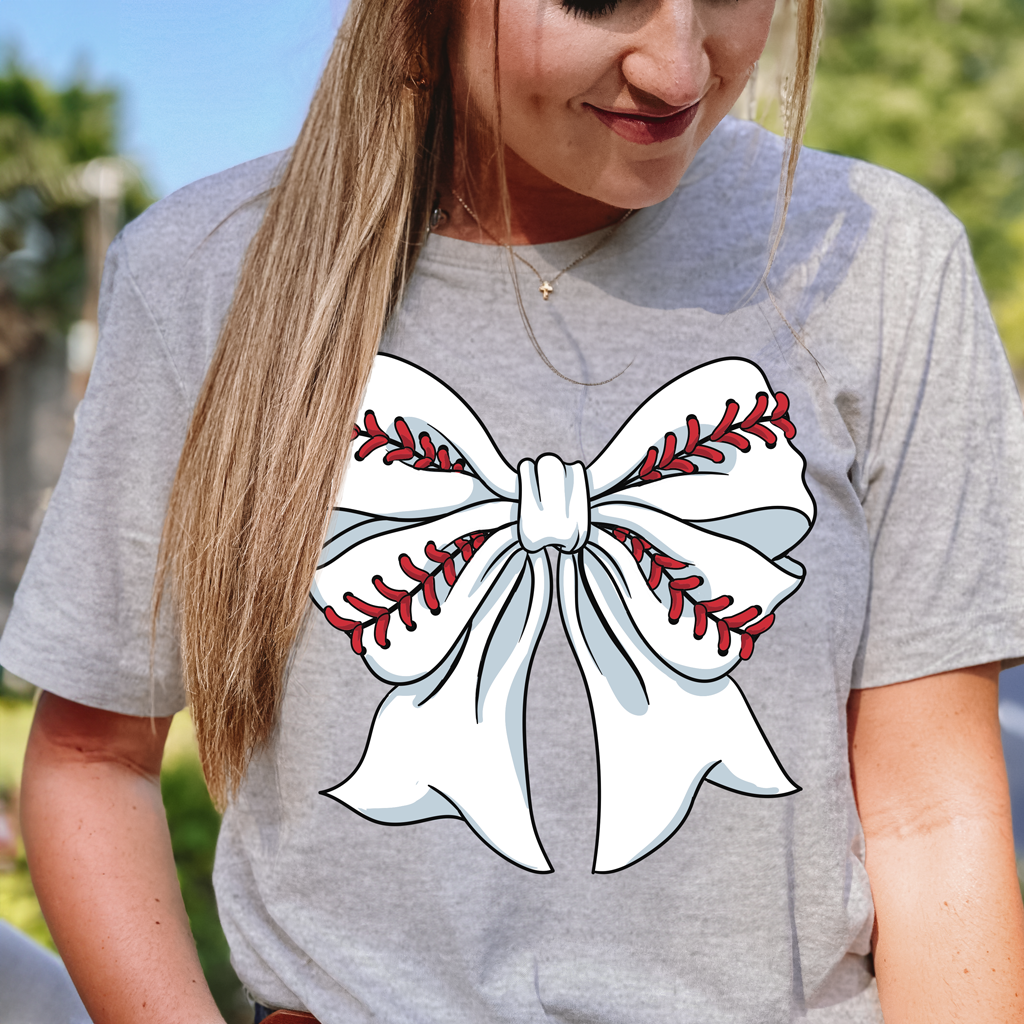 164 Baseball Bow-Athletic Heather