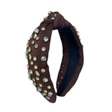 HB-9213 Clear Top Knot Headband Brown