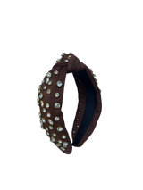 HB-9213 Clear Top Knot Headband Brown