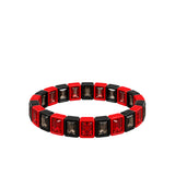 BR-RS-1002 Black/Red Rhinestone Bracelet