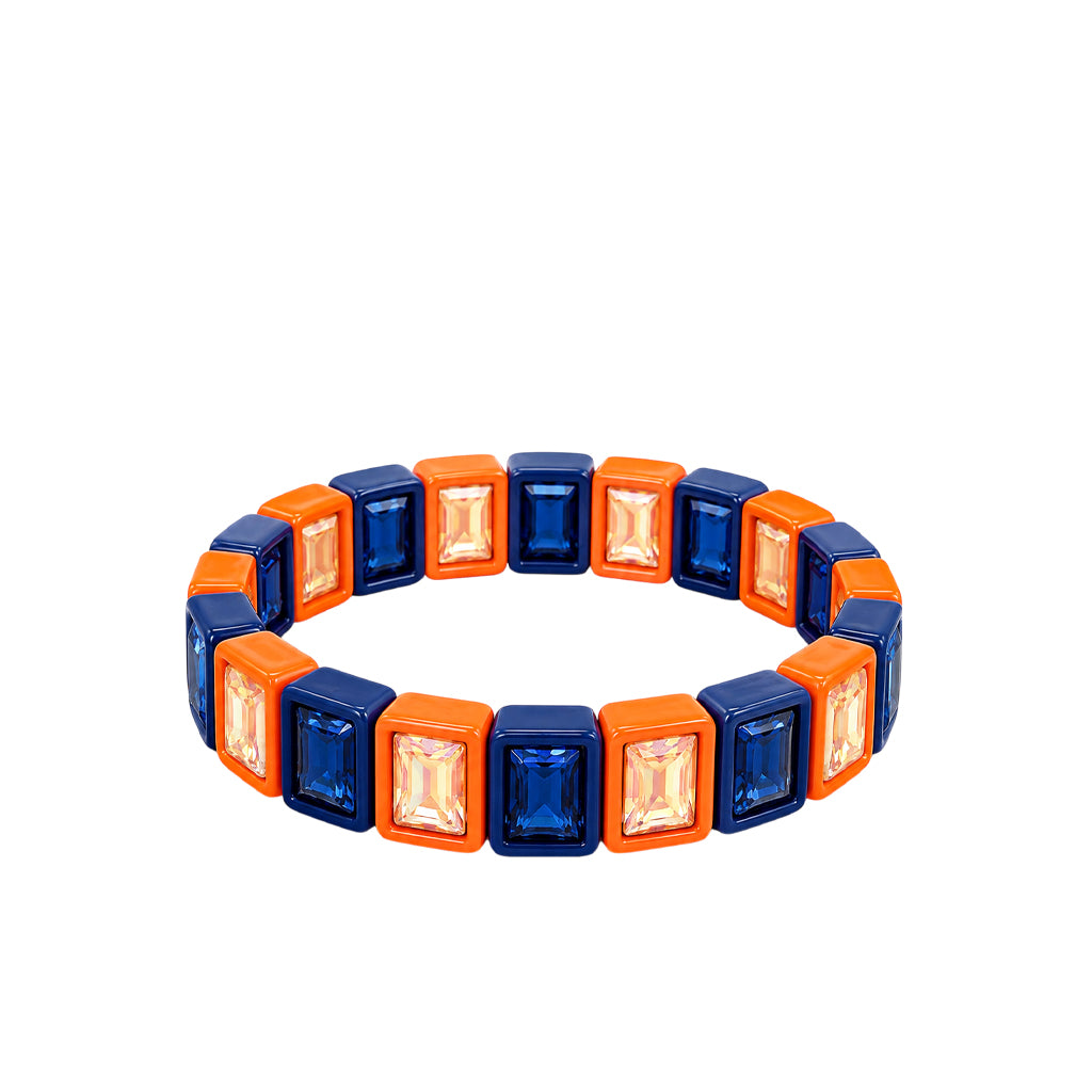 BR-RS-1002 Orange/NavyRhinestone Bracelet