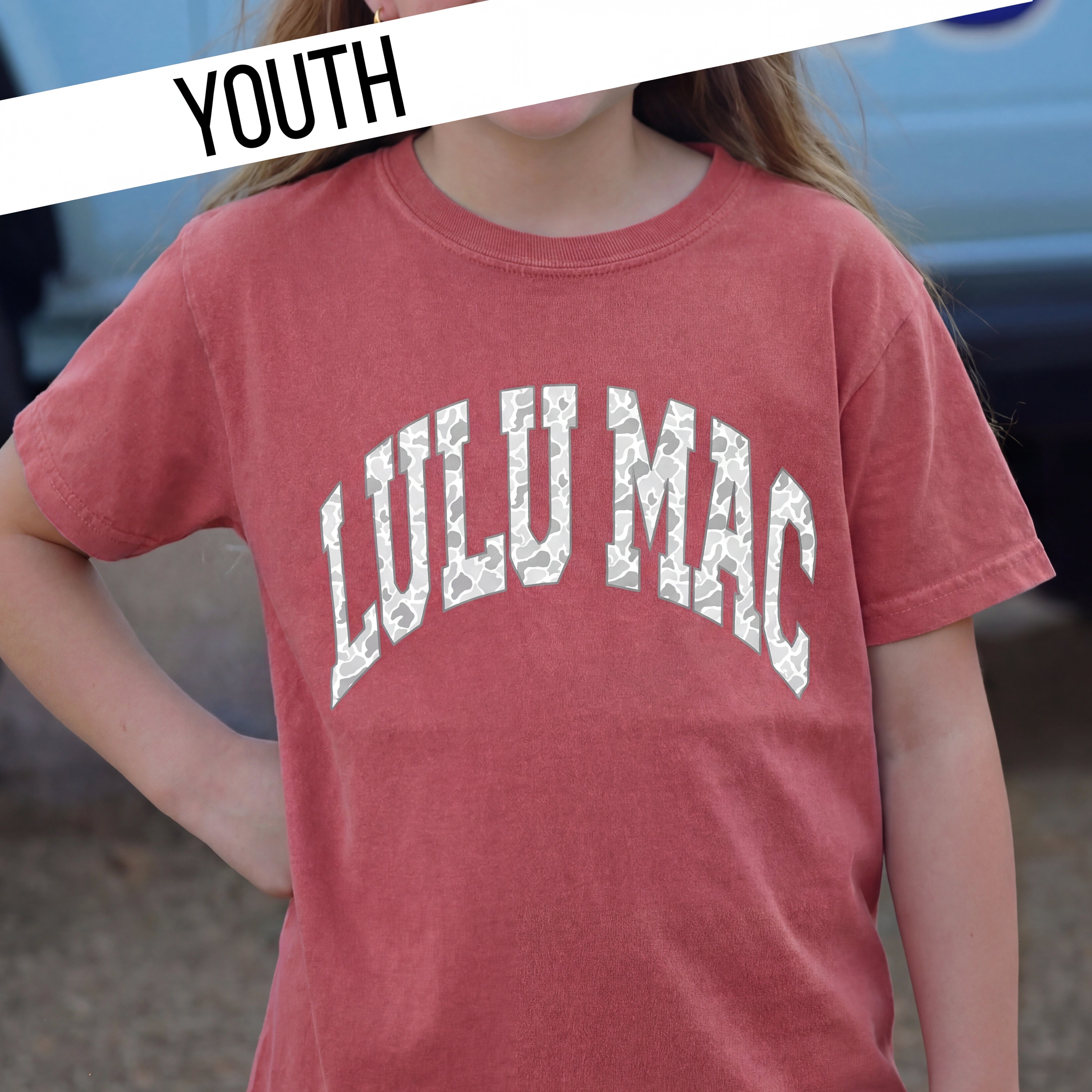 KD-CM-1000 Camo Crimson Youth Comfort Colors Tee