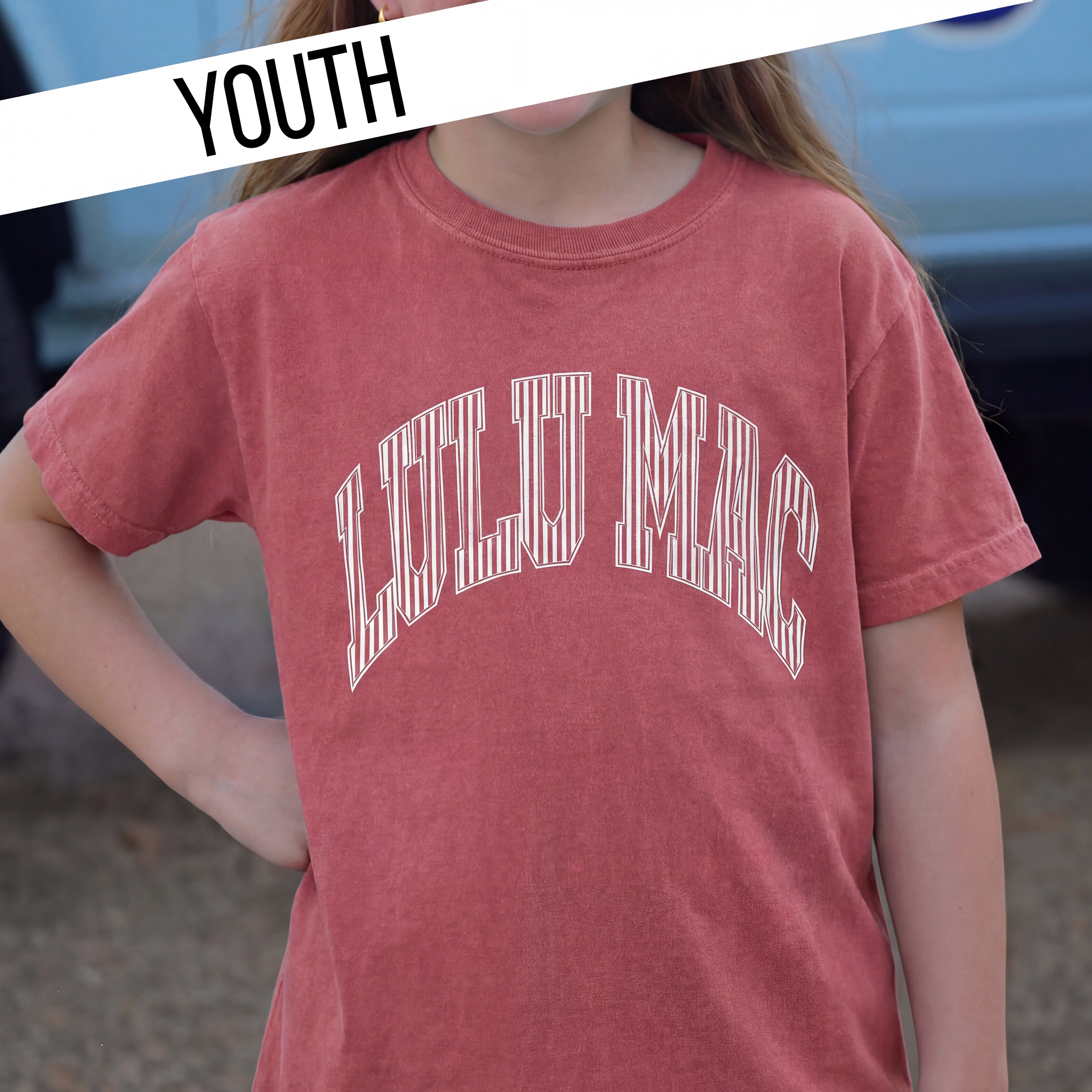 KD-STR-1000 Stripe Crimson Youth Comfort Colors Tee
