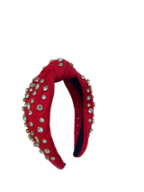 HB-9213 Clear Top Knot Headband Red