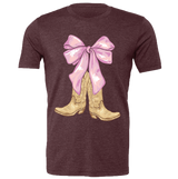157 Bow Boots-Heather Maroon