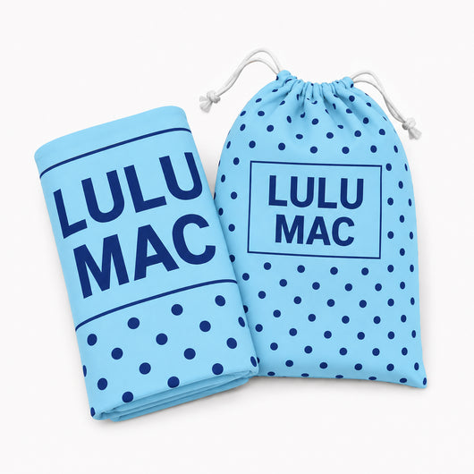 BT1413XL-Blue/Navy Dot XL Beach Towel