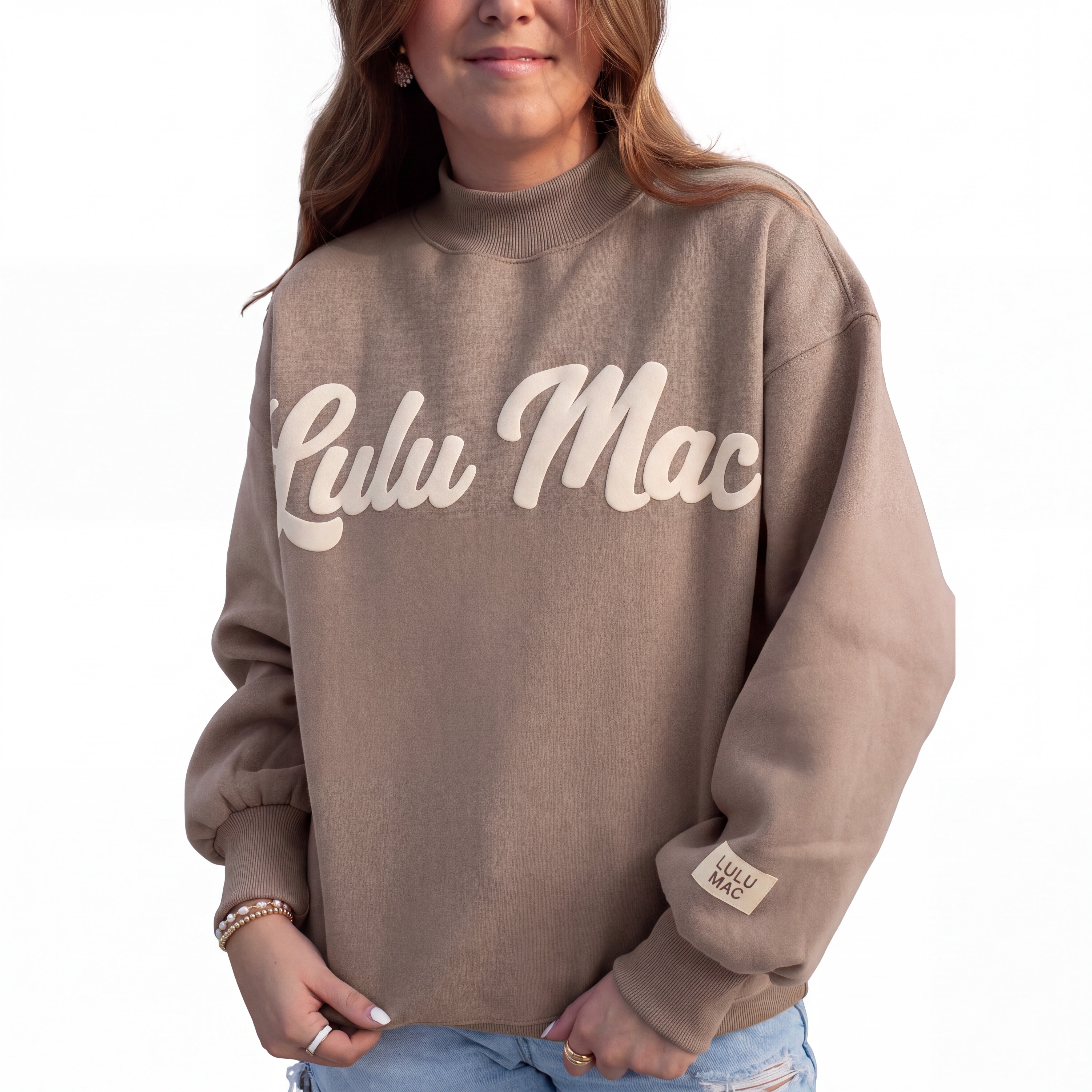 LM-SW-1020 Brown Sweatshirt/Cream Script