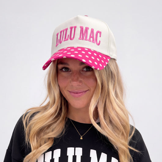 LM-CP-1002 Hot Pink/White Dot Cap