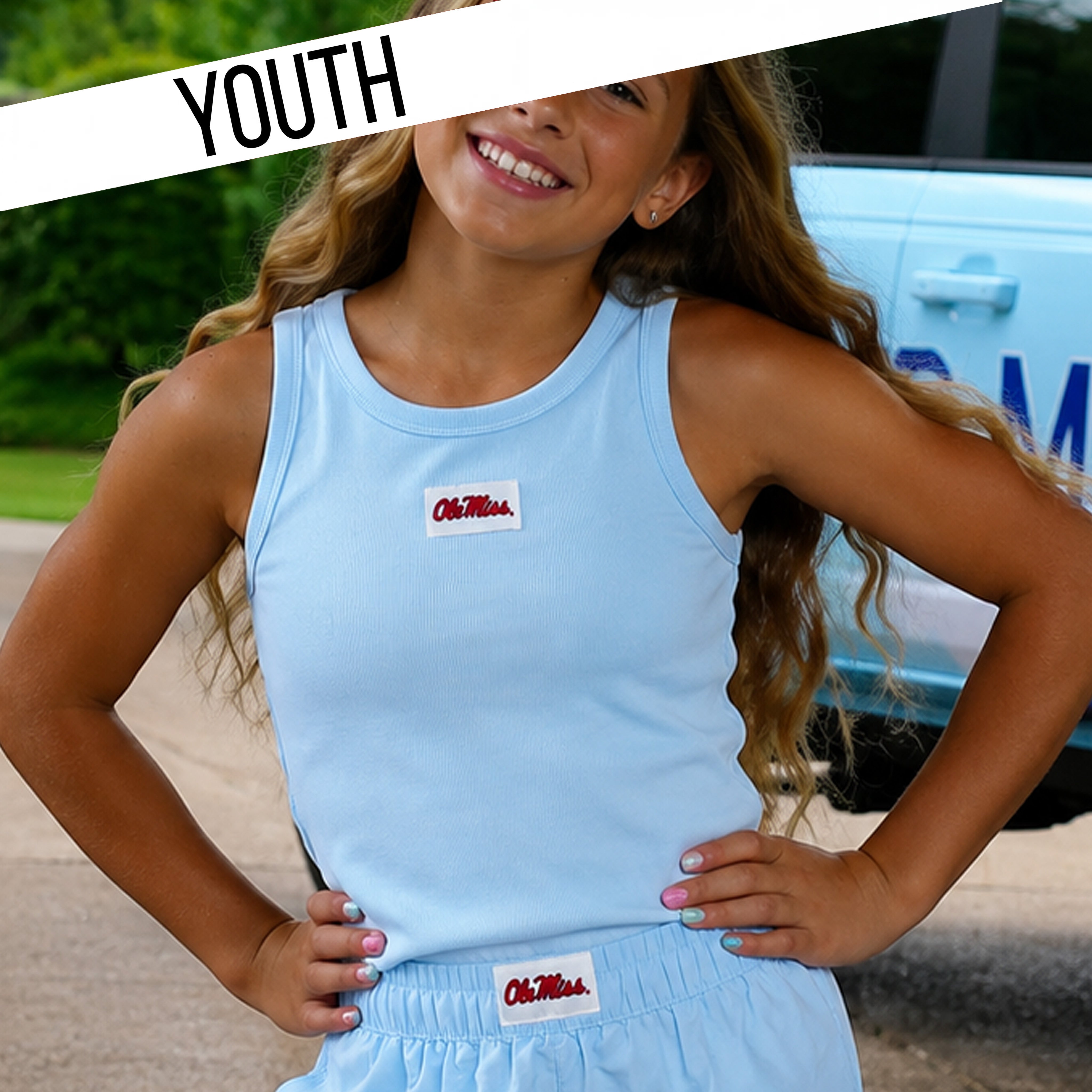 KD-OM-OG-TANK YOUTH OLE MISS TANK - LIGHT BLUE