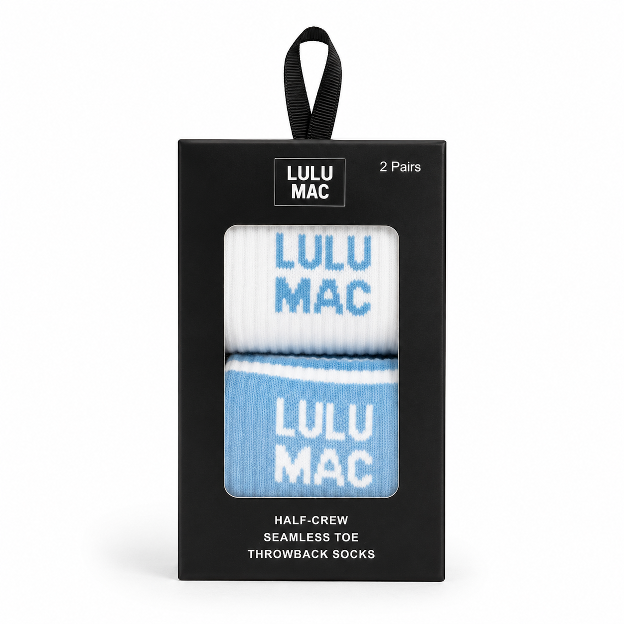 LM-SO-1000 Lulu Mac Socks 2 Pair Box-  LIGHT BLUE/LIGHT BLUE