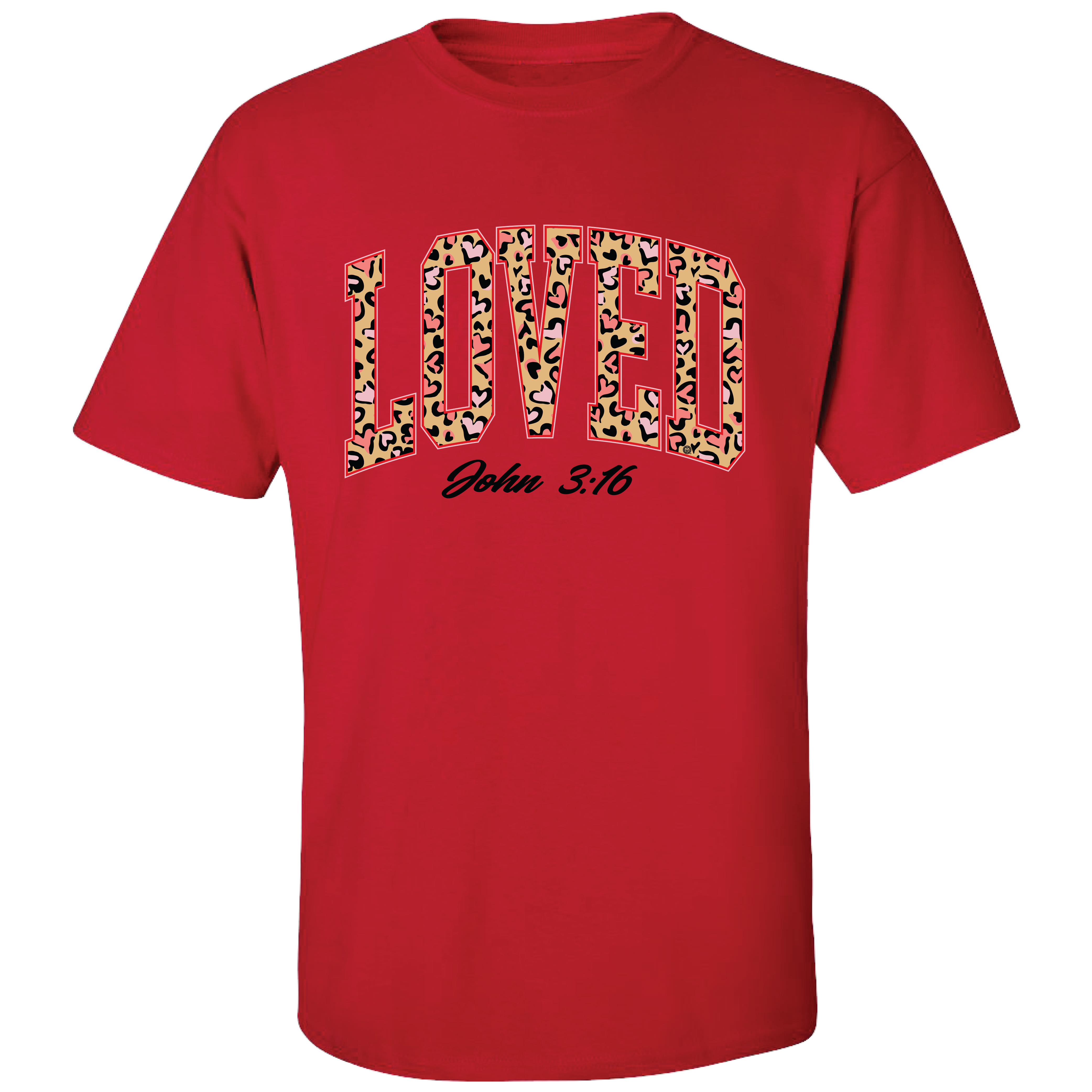 GGO-2818 Loved with Hearts Leopard- Cherry Red