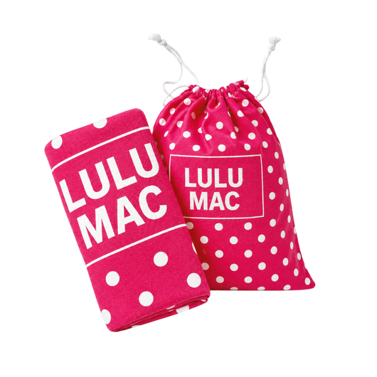 BT1413XL-Hot Pink/White Dot XL Beach Towel