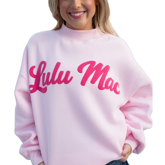 LM-SW-1020 Light Pink Sweatshirt/Bubblegum Script
