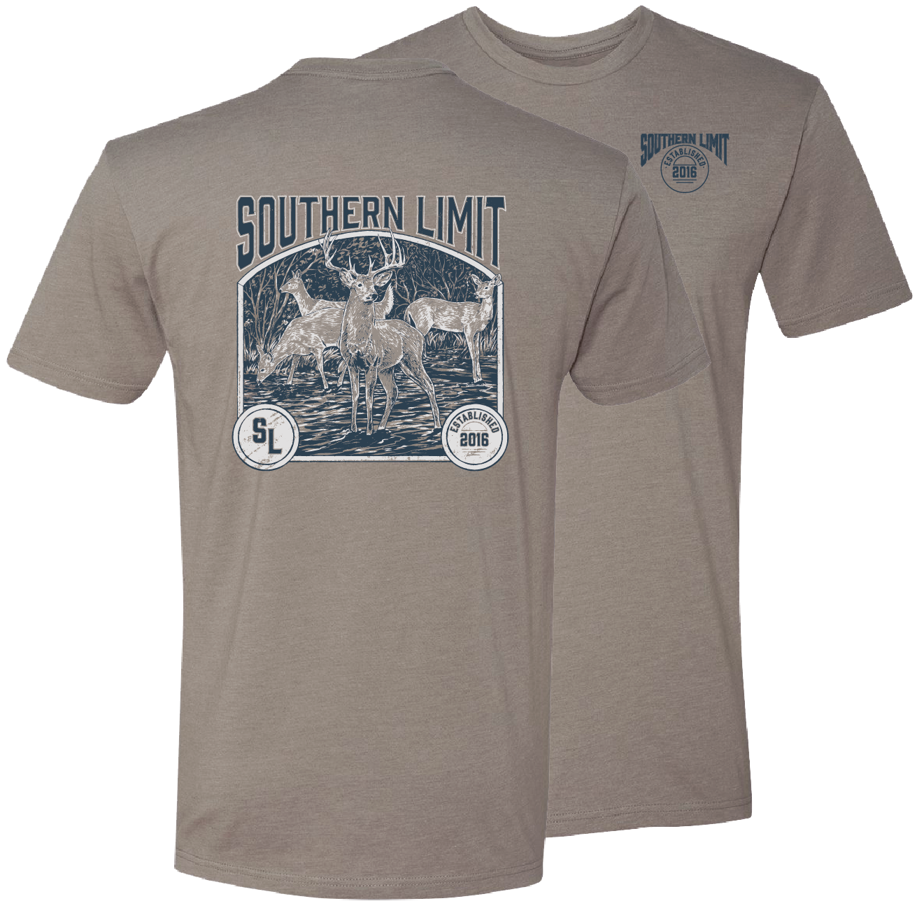 SL-123 Southern Limit Deer Hunting-Stone Grey