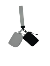 LL-4320 Wristlet Key Chain Double Pouch Black Grey
