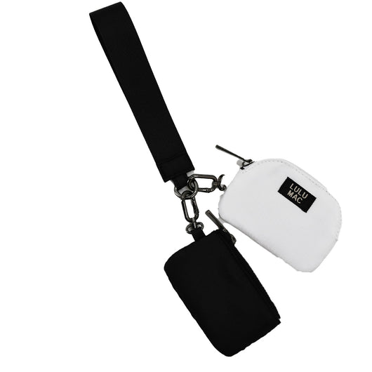 DP-8162 Black/White Lulu Mac Double Pouch Wristlets