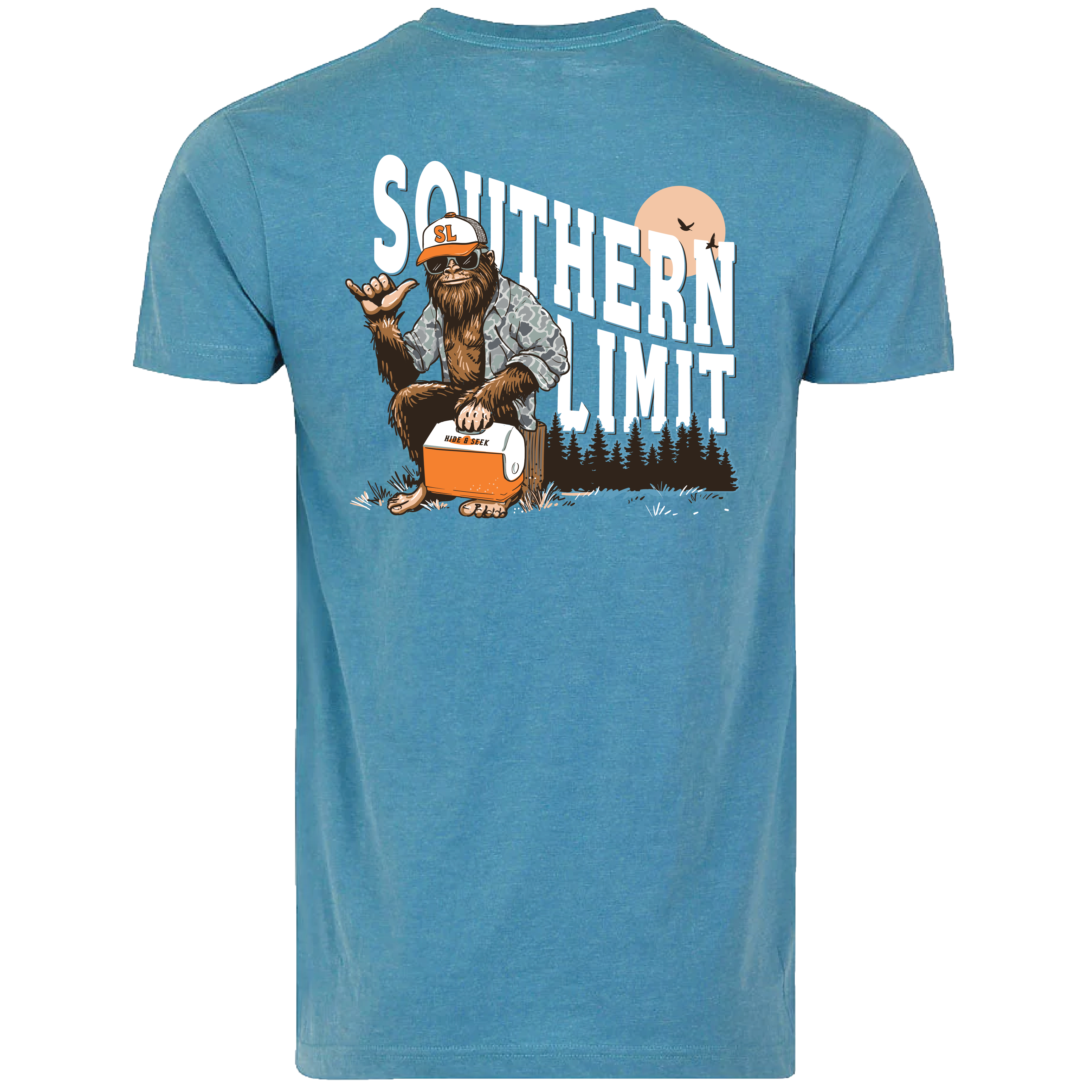SL-134 Bigfoot Wearing Shirt - Lagoon Heather