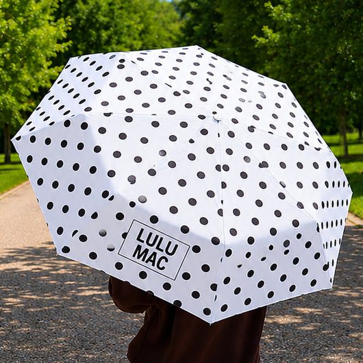 LM-UM-1000 Umbrella White w/ Black Dot