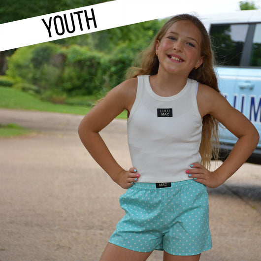 LM-KSH-1010 Aqua Mini Polka Dot KIDS SHORT
