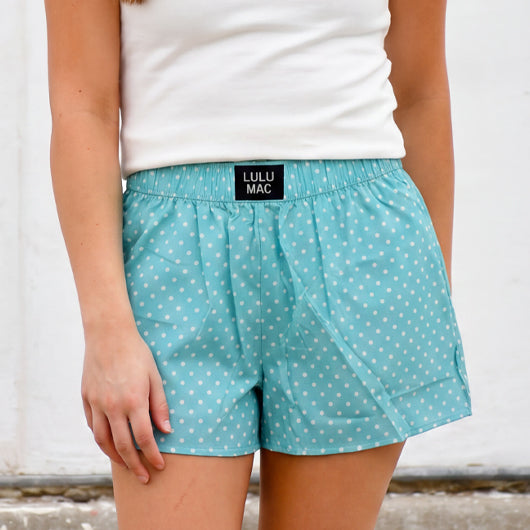 BXMPD- MINT MINI POLKA DOT BOXER