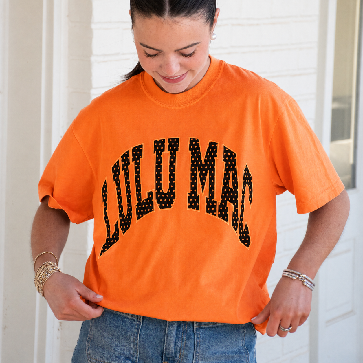 LM-PD-1001 Polka Dot Adult Burnt Orange Comfort Colors Tee