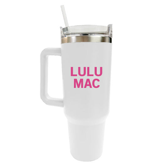 SC-4412-LM Morgan Tumbler White with Hot Pink Logo