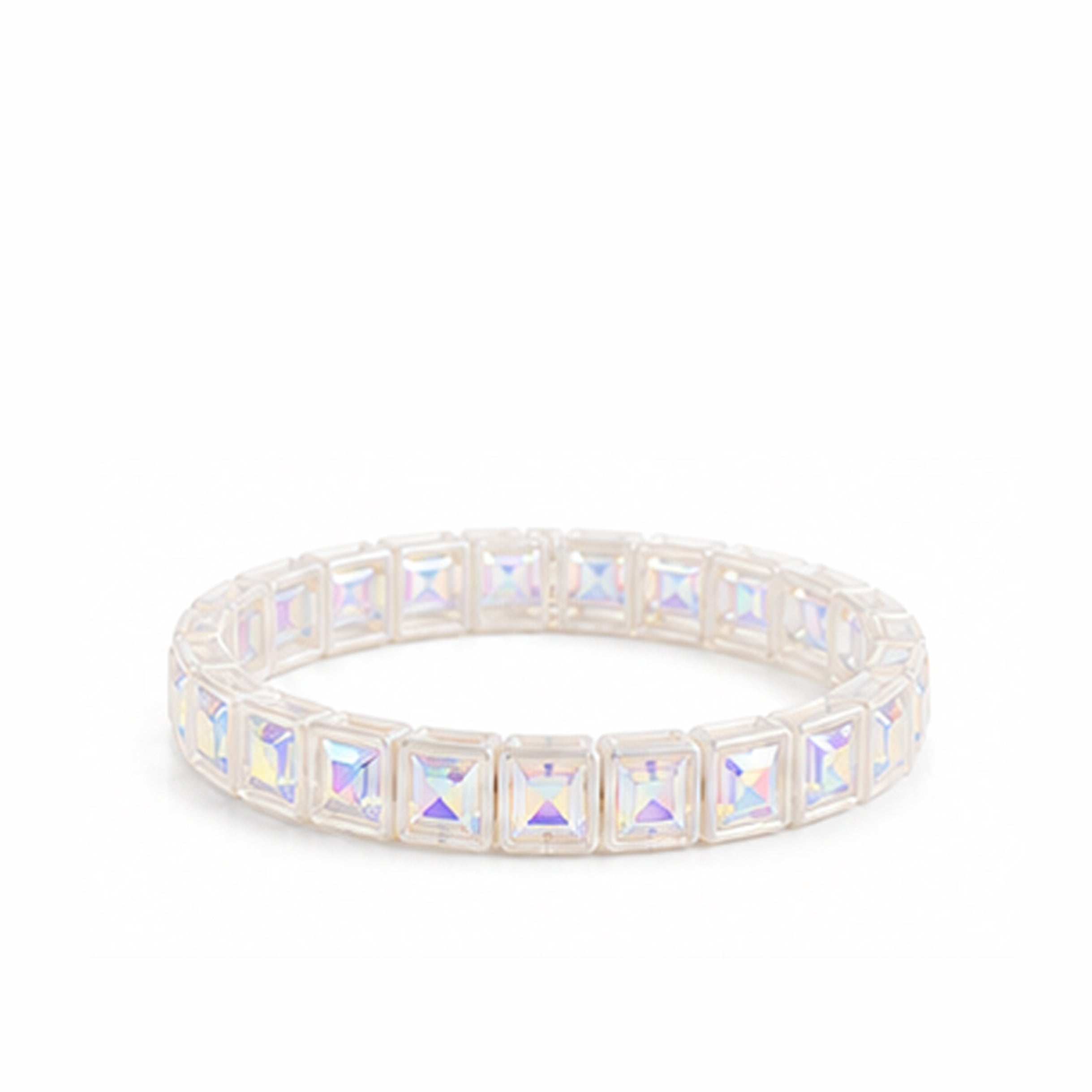 BR-RS-1002  White Rhinestone Bracelet