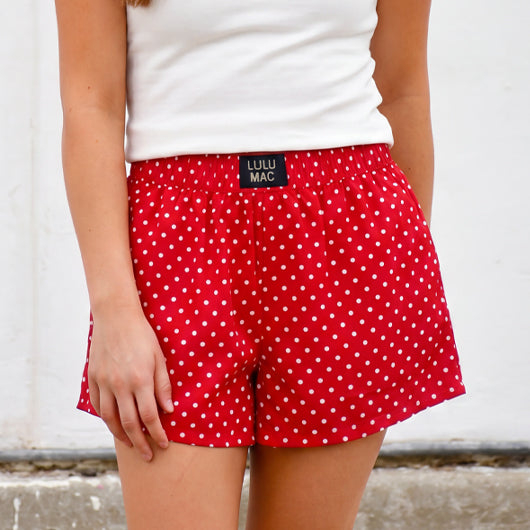 BXMPD- RED MINI POLKA DOT BOXER