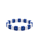 BR-RS-1002 Royal/White Rhinestone Bracelet