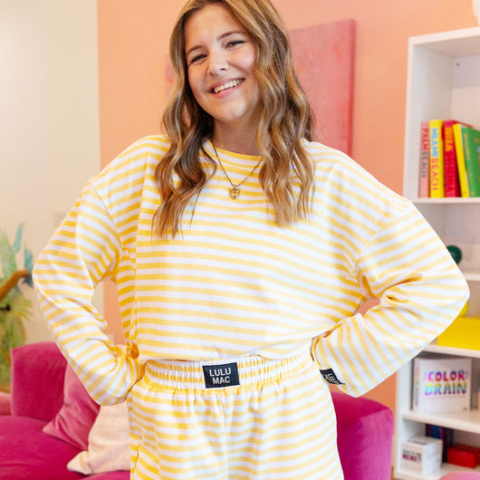 LM-STRIPE LONGSLEEVE TOP-YELLOW