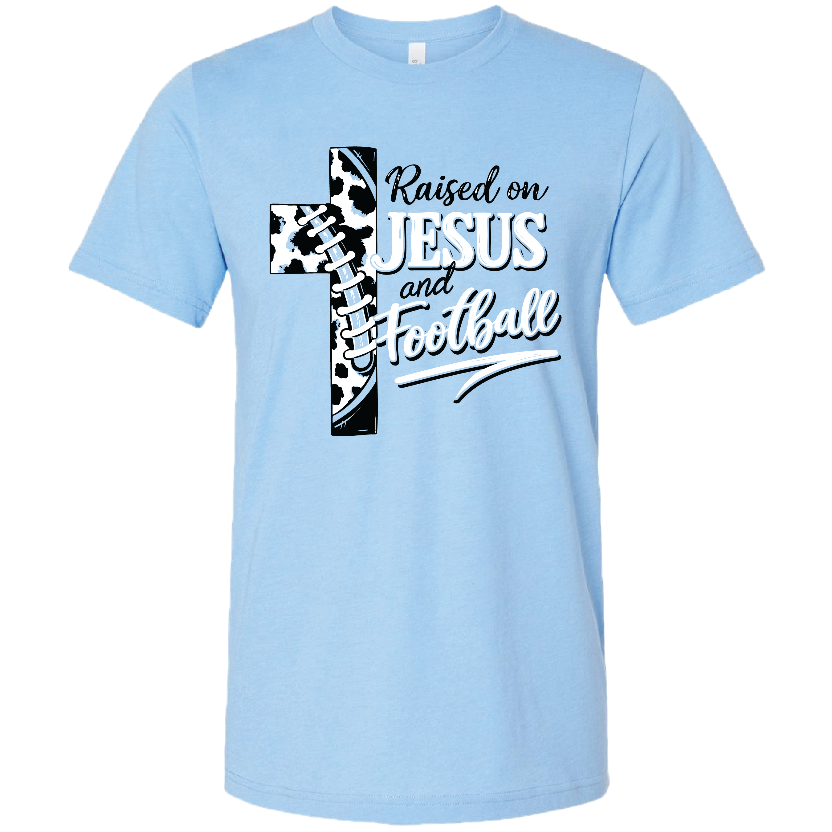 LM-294 Raised Football Jesus - Heather Carolina Blue