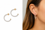 ER-HP-1000 PEARL HOOP EARRINGS
