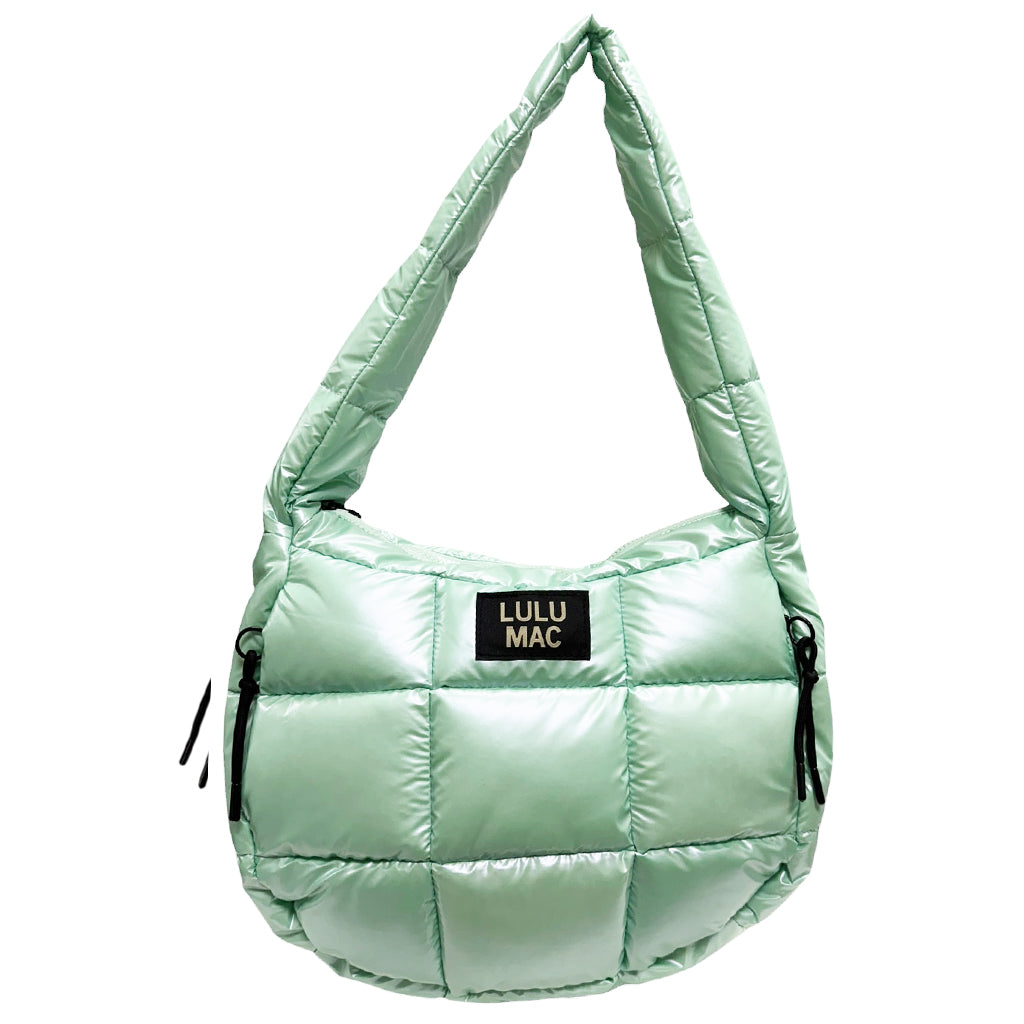 MP-8412 PUFFER TOTE BAG - METALLIC MINT