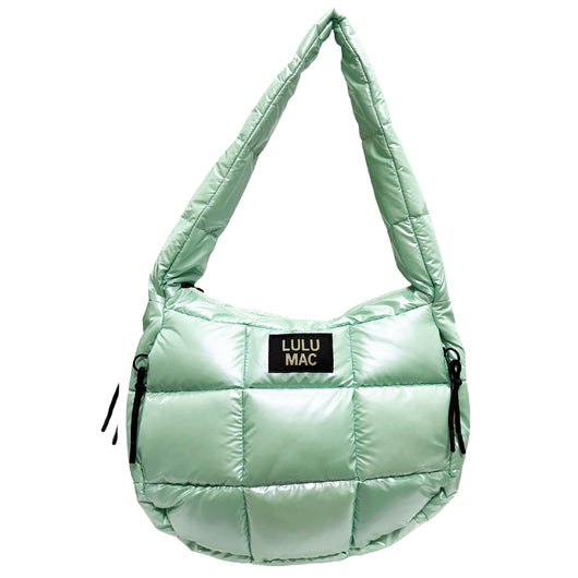 MP-8412 PUFFER TOTE BAG - METALLIC MINT