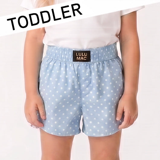 TD-SH-1010 Light Blue Mini Polka Dot TODDLER SHORT
