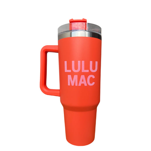 SC-4412-LM Morgan Tumbler Orange/Coral with Pink Logo