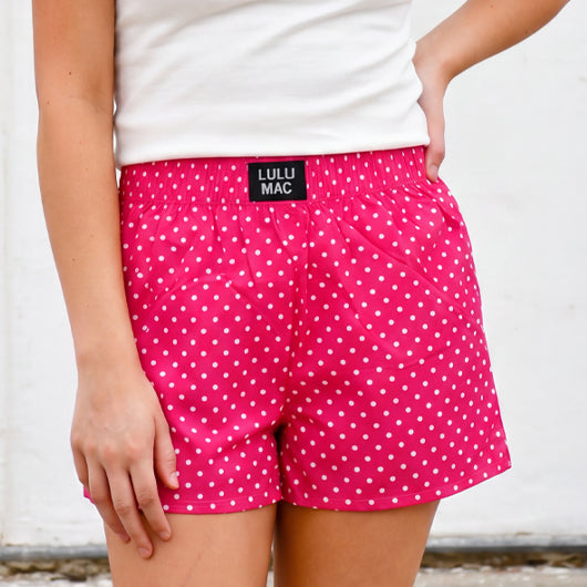 BXMPD- HOT PINK MINI POLKA DOT BOXER