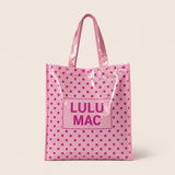 LM-BG-1004 REUSABLE TOTE-LIGHT PINK HOT PINK DOT