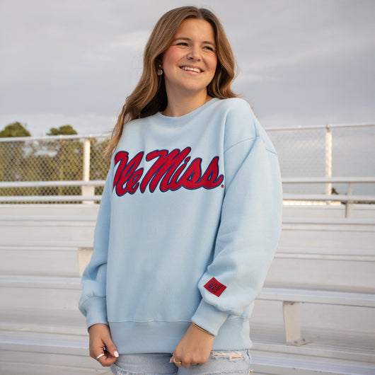 OM-SW-2002 OLE MISS LULU MAC SWEATSHIRT- LIGHT BLUE