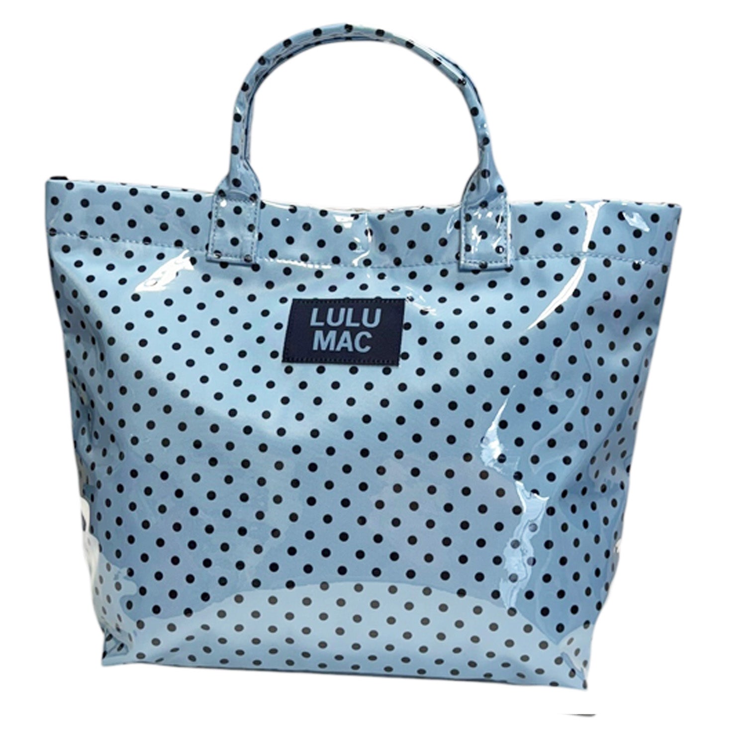 LM-BG-1003 TOTE BAG LIGHT BLUE/NAVY DOT