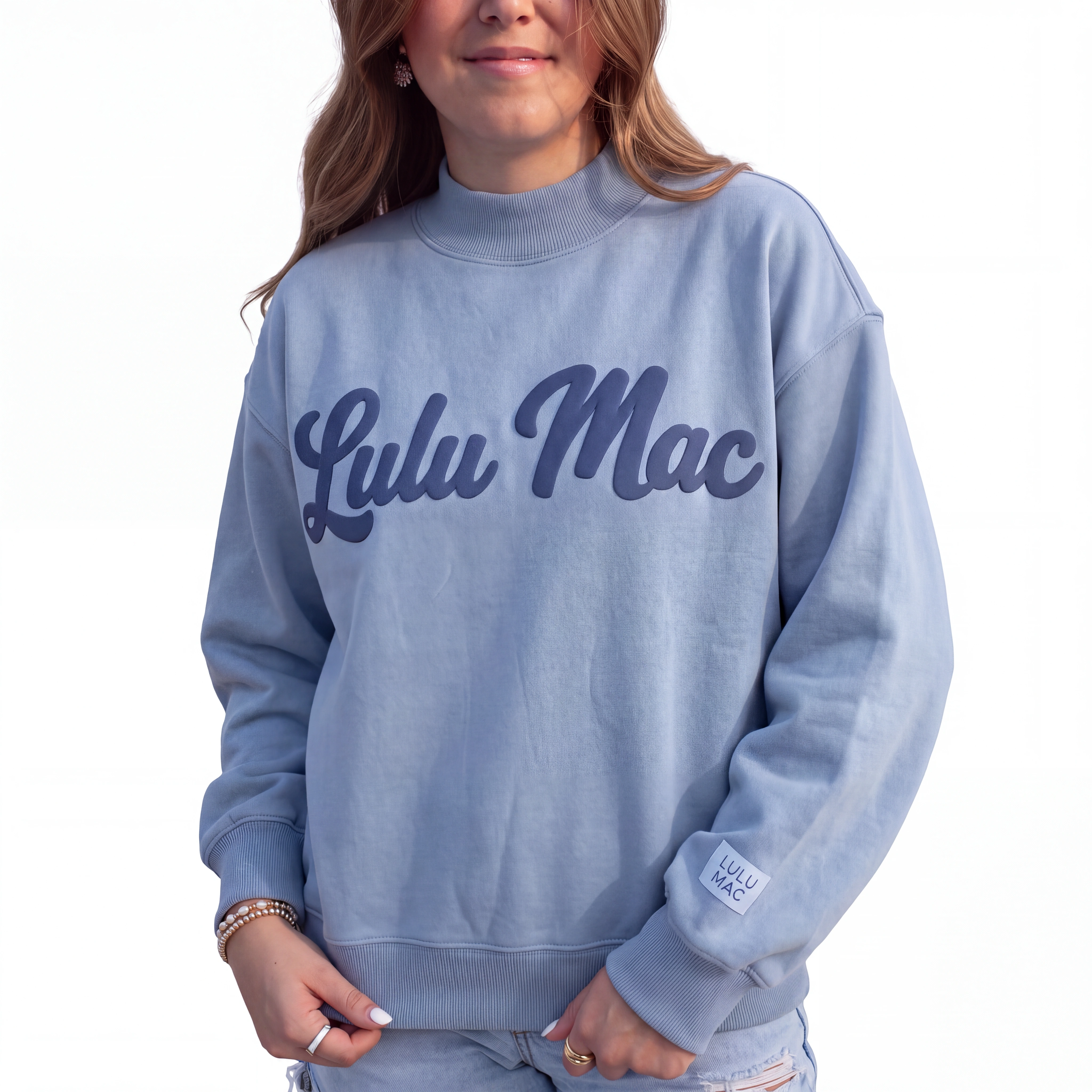 LM-SW-1020 M. Blue Sweatshirt/Blue Script