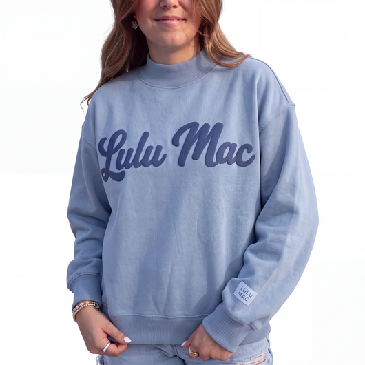 LM-SW-1020 M. Blue Sweatshirt/Blue Script