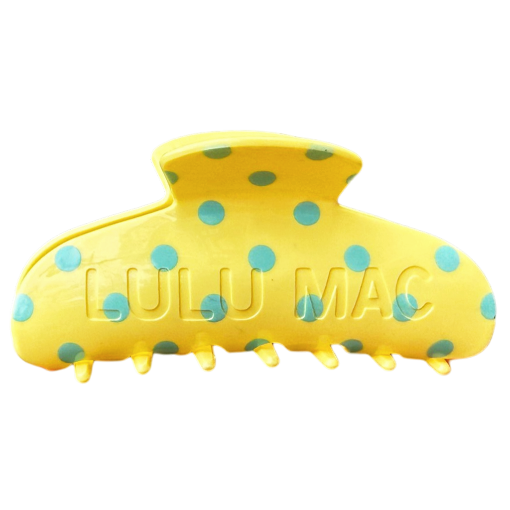 LULU MAC HAIR CLIPS LM-HR-1001- Butter/Blue Dot