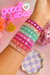 BR-RS-1002 Lt Blue Rhinestone Bracelet