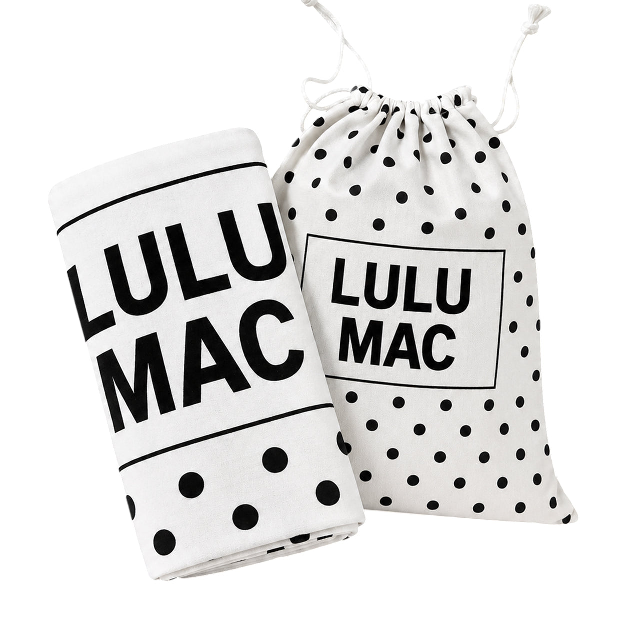 BT1413XL-White/Black Dot XL Beach Towel