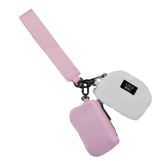 DP-8162 Lt. Pink/White Lulu Mac Double Pouch Wristlets
