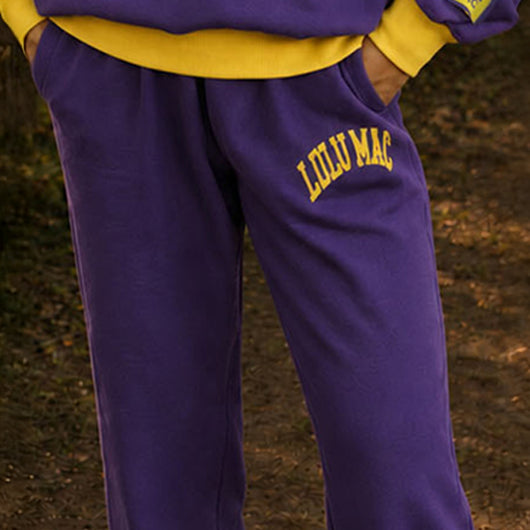 LM-PA-1009 Puff Pant- Purple/Yellow