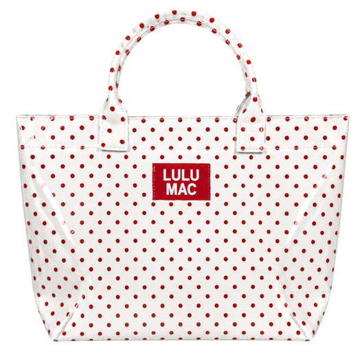 LM-BG-1003 TOTE BAG WHITE/RED DOT