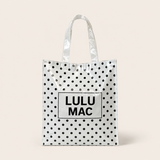 LM-BG-1004 REUSABLE TOTE-WHITE BLACK DOTS